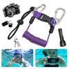 Scuba Diving Coil Landyard Stainless Steel Spring Lanyard with Quick Release Buckle Swimming Safety Rope