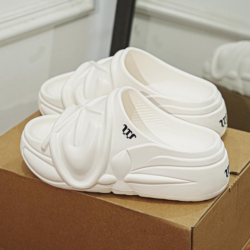 Fashion Thick Heeled 7cm Slippers Small Fragrant Style Lightweight Women's Slippers Korean Style Trendy Thick Soles Leisure Sandals EVA