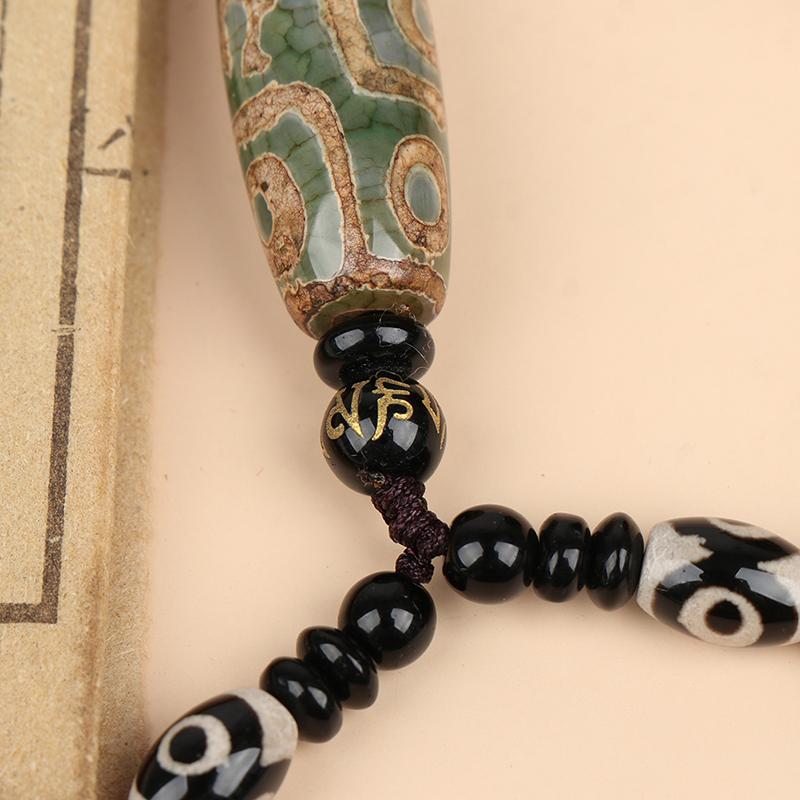 1PC Portable Natural Tibet Bead Good Luck Gift Versatile Nine Eye Tibet Dzi Pendant Choker Nacklace