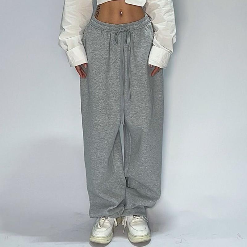 GMXIA Hip Hop Retro Casual Pants Women Sports Sweatpants Loose Wide Leg Long Pants