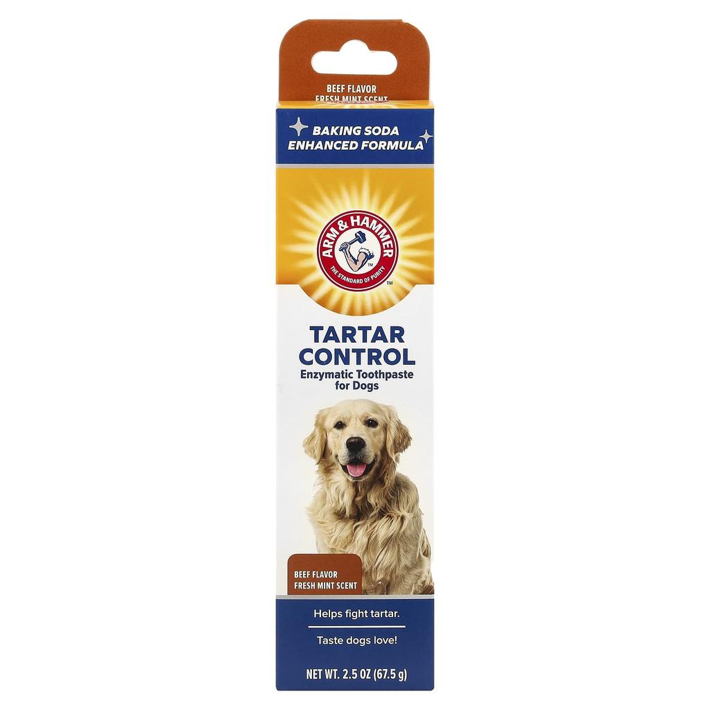 Arm & Hammer Tartar Control, Enzyme Toothpaste for Dogs, Beef, 67.5G(2.5Oz)