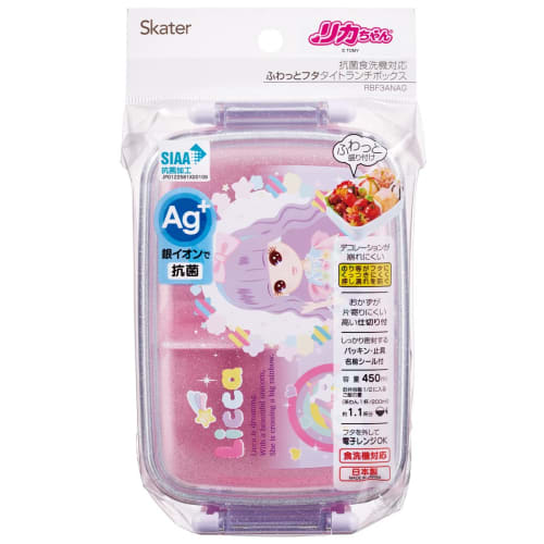 Skater Children's Lunch Box, 1 Tier, 450ml, Dome Shape, Fluffy, Antibacterial, Kids Lunch, Made In Japan, Licca-chan 23, Girls, RBF3ANAG