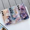 Мягкий прозрачный силиконовый чехол Flower Marble для Xiaomi Redmi Note 13 14T 15 Samsung A55 A35 S24 FE iPhone Huawei Honor Camera Защитный противоударный чехол