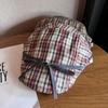 Cap Unique Checkered Women Fashion Beret With Breathable Fabric For Daily Use