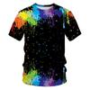New Summer Color Splash Ink Drop Color 3D Print T-Shirts O-Neck Men Women Short Sleeve Oversized Harajuku Tees Tops Kid Clothing