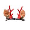 1 Pair Kids Reindeer Antler Hair Clips Soft Plush Christmas Hairpin for Baby Girl Toddler Cute Photo Prop Party Hair Accessory