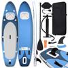 VidaXL Inflatable SUP Board Set Paddleboard Surfboard Paddleboard Outdoor Repair Kit Blue 93381