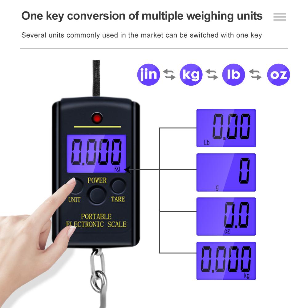 Digital Scale 40kg X 10g Mini Electronic Hanging Fishing Luggage Balanca Portable Digital Handy Pocket Weight Hook Scale