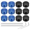 Uxcell 12pcs Foot Switch Toppers Guitar Pedal Button Caps Metal Foot Switch Top Covers Inch for Guitar Effect Pedal Black and Blue 3/8 Buttons,