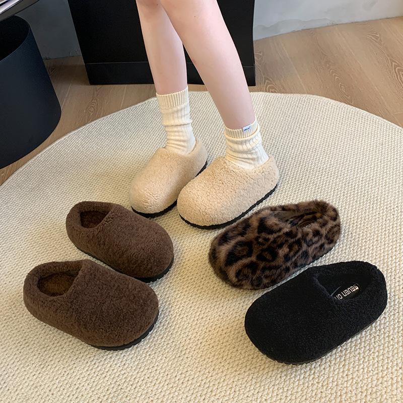 Internet Celebrities Senior Sense Baotou Drag Women 2025 Autumn and Winter New Wear Casual Versatile Stepping On Shit Soft Soles Mao Mao Shoes