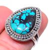 Natural Tibetan Turquoise Gemstone 925 Solid Sterling Silver Gift Ring S.6 U6c47