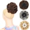 Synthetic Messy Bun Hair Extensions Bird's Nest Style for Women - Fluffy Wavy Curly Chignon Adjustable Design
