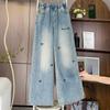2025 Plus Size Autumn Blue Basic Jeans New Pants Elastic  Women Loose Denim Trousers Big Casual Pants 6XL