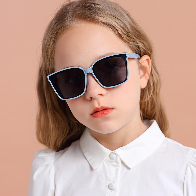 New Baby Sunglasses Square Frame Polarized Fashionable Cute Color Block Children's Sunglasses 23052