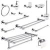 Bathroom Hardware Accessories Chrome Stainless Steel Wall Mounted Towel Bar Toilet Paper Holder Robe Hook Towel Rack Pendant