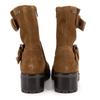 Lynette Camel Leather Biker Style Ankle Boots for Women LES TROPEZIENNES PAR M.BELARBI