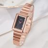 New Bamboo Belt Simple Women's Watch Small Dial Watch Rectangular Fashion Girls Watch Forest Square Quartz Watch