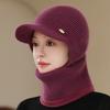 New Winter Balaclava Cap Women Keep Warm Windproof Knitted Hat Neck Protection Beanie Cap Plush Fur Lined Hats For Women
