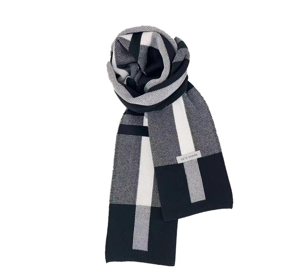 Men's Autumn/Winter Plaid Scarf: Warm Korean-Style Versatile Snood for Students and Youth