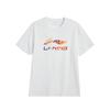 Li-Ning Letter Round Neck Loose Comfortable Casual Simple Atmospheric Short Sleeve T-Shirt Unisex Tops White AHSVA75-2