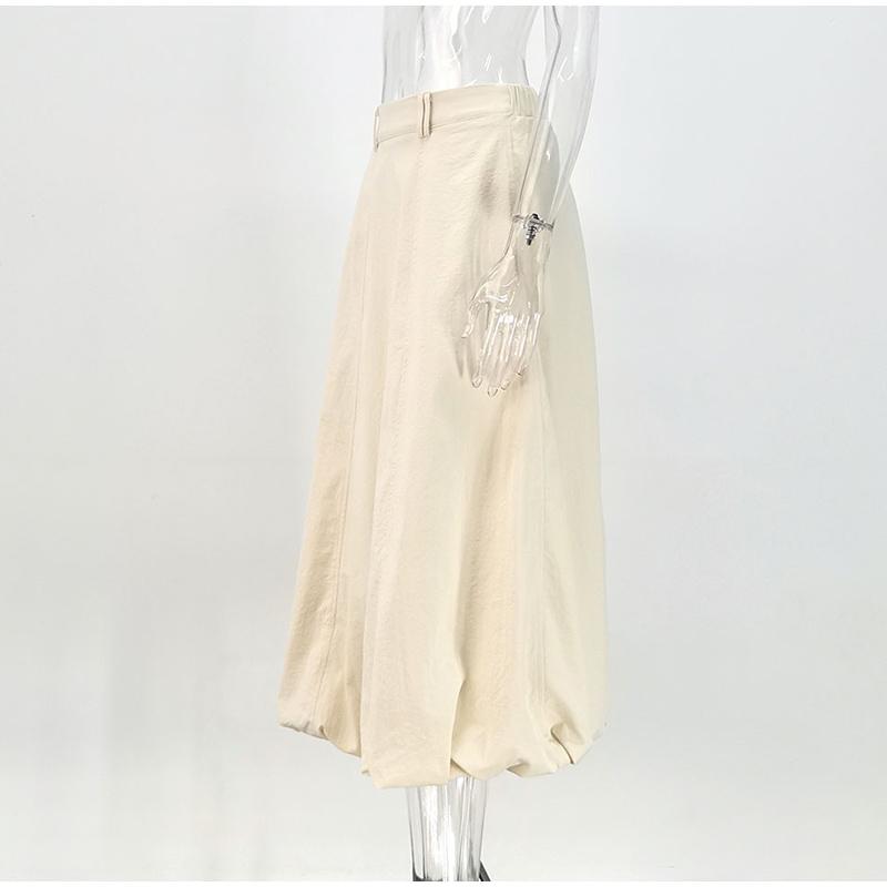 Spring Autumn High Waist Fashion Long Skirt Women's Solid Color Elegant Commute Streetwear Loose Casual Ladies Maxi Skirt 2025 New