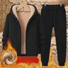 Men's Hooded Lamb Fleece Two-Piece Sports Set