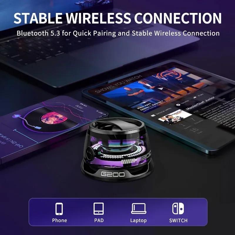 Gaming RGB Speaker G200 Magnetic BT5.3 Mini Sound Box 16 Million Colors Sync Music Beat Portable Desktop PC PS5 Decor Accessory