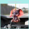 Acrylic Surface Flat Elephant Pendant With Love Heart Design For Car Interior