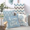 Blue and White Geometric Pillowcase Office Living Room Home Pillowcase Car Ornaments
