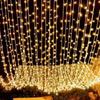 Christmas LED Fairy Icicle String Lights Outdoor Garden Xmas Tree Holiday Garland for Wedding Party Camping Home Room Decoration