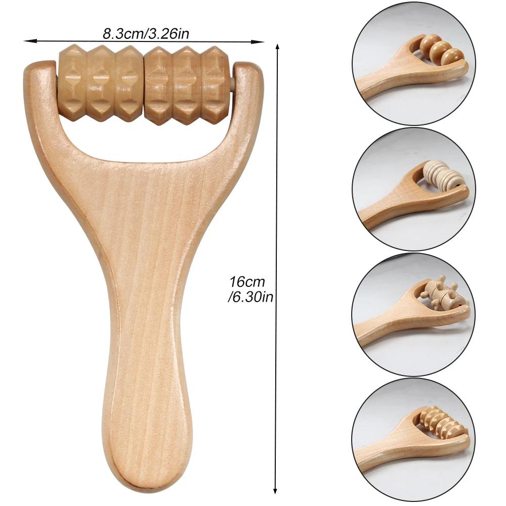 Wood Massage Roller Tool Waist Thigh Leg Hands Body Natural Muscle Roller Relax Pain Relief Spa Anti Cellulite Helth Care Tools Therapy Gua Sha