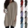 Women's  Casual 3/4 Sleeve Shirts Fashion Print Tunic Tops With Pockets
