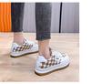 New Small White Shoes Women's Thick Sole Shoes All-match Big Toe Shoes Black  Plaid Casual Sports Sneaker
