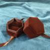 Three-dimensional Hexagonal Jewelry Box Velvet Ring Display Case Flocking Ring Box  Party