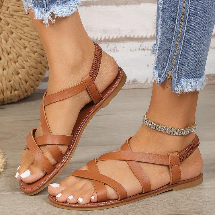2024 New Summer Sandals Women Flats Thong Narrow Rome Style Band Flip Flops Slip On Female Beach Shoes Ladies Fashion Sandalias