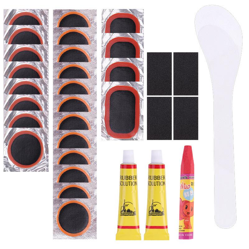 Bicycle Cold Repair Rubber Tire Prying Rod Quick Tire Repair Tool Set Glue-free Tire Repair Piece Tire Repair Tool Box