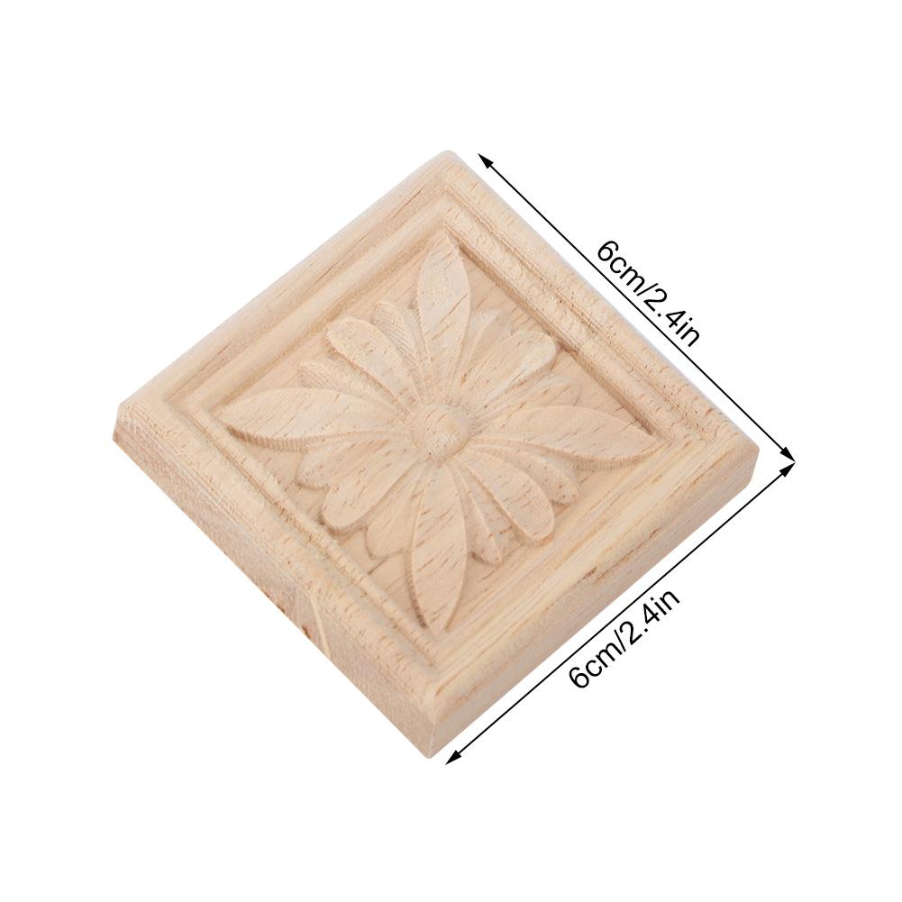 4шт резьба клетчатая аппликация неокрашенная наклейка для украшения мебели (D)