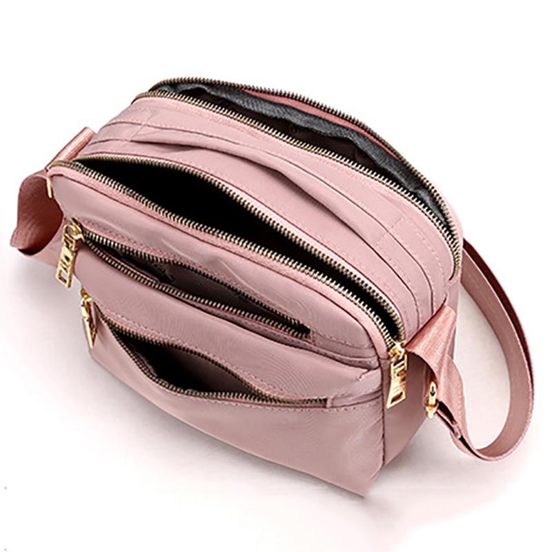 Casual Waterproof Nylon Shoulder Bags for Women Small Crossbody Messenger Bag Purse Female Multi-pocket Handbag Pouch