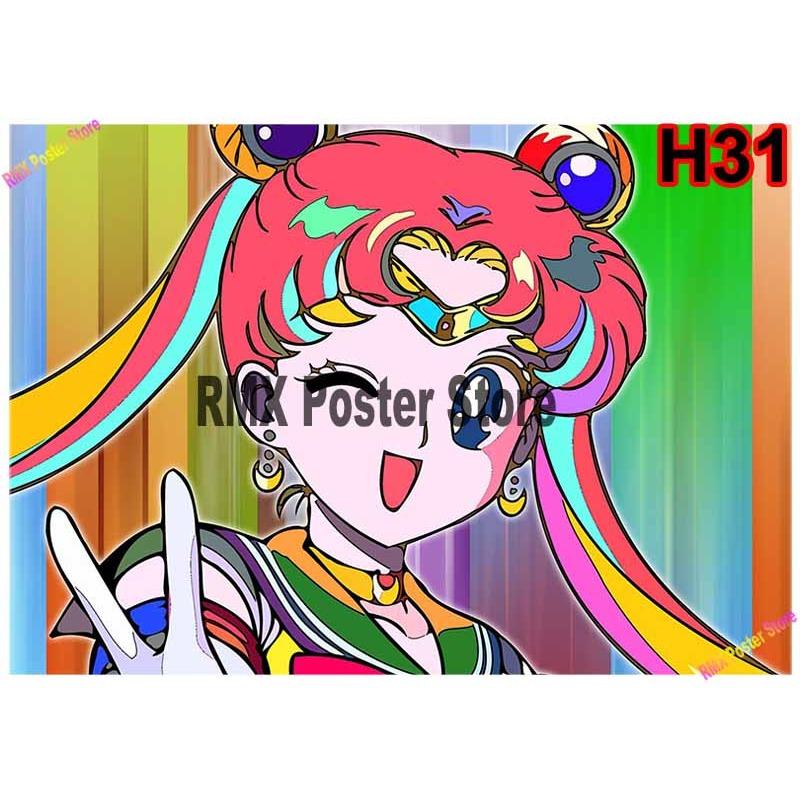 Classic Anime Sailor Moon Poster White Coated Paper Cartoon  Girl Poster Wall Stickers Home Room Bar Decoration Art Painting