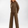 Knitted Sweater Two Piece Suit Women Autumn and Winter Loose Casual Wide Leg Pants Suit