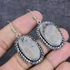 Natural Tube Agate Gemstone 925 Sterling Silver Jewelry Earring 2.17" M7S14