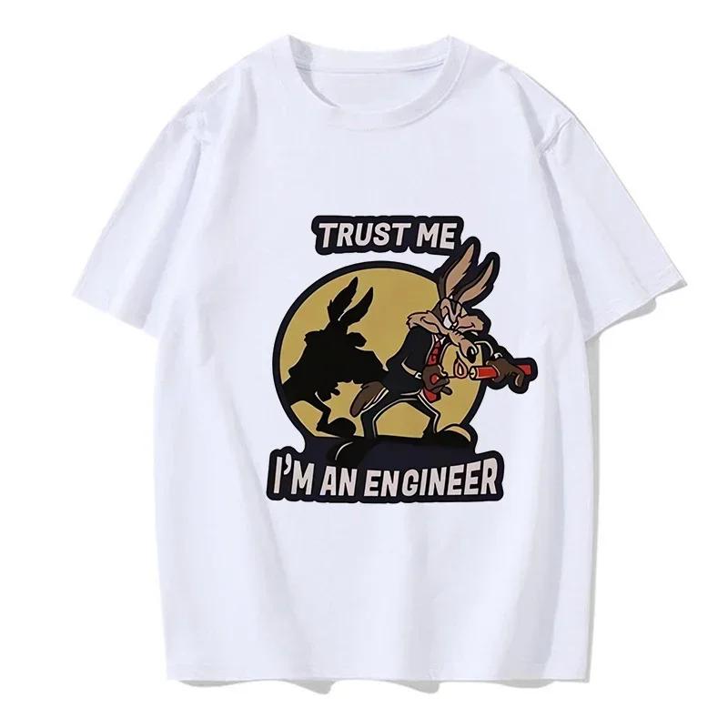 Unisex Funny Wile E Coyote Tee Shirt Unisex Women Cartoon Casual T-shirt Graphic EU Size Tops Streetwear Y2k Tshirt Hip Hop Gothic Clothes