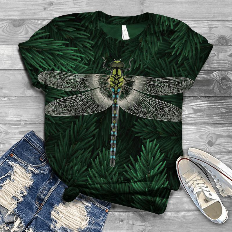 Dragonfly Trendy Men's Short Sleeved 3D T-shirt Style Casual 3D Men's T-shirt
