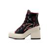 Chuck 70 De Luxe Heel High Moto Women Sneakers Black Varsity-Red Egret A08003C