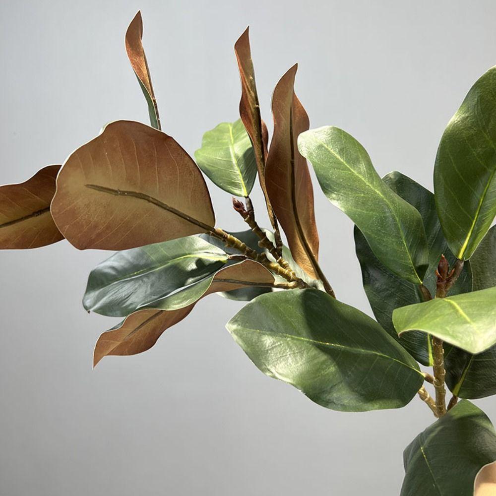 Rubber Leaves Simulated Magnolia Tree Branch Handmade Artificial Plants Living Room