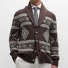 Men's Casual Warm Long Sleeve Shawl Collar Sweaters Buttons Down Cable Knit Cardigan Sweater Fall Winter Loose Fit Chunky Cardigans Outwear for Men