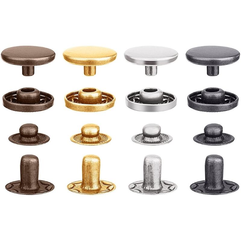 100 Sets12.5mm /0.49 Inches Metal Snaps Button Canvas Snaps Kit with Punch Pliers and 4 Pieces Fixing Tools