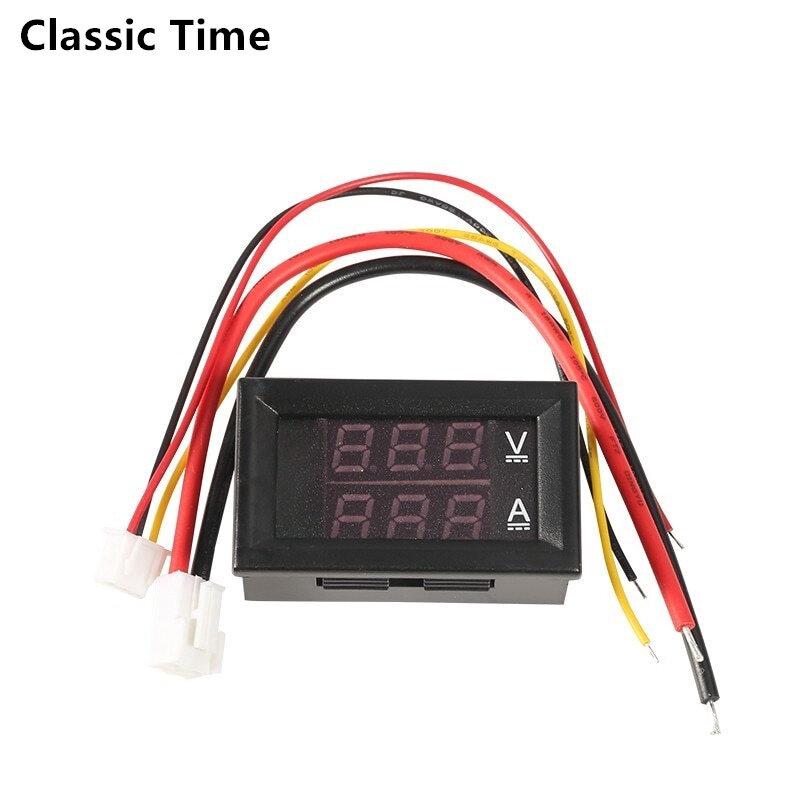 DC0-100V 1A 10A 50A 100A Digital Voltmeter Ammeter 2 In1 Multimeter DC4-30V Voltage Ampere Meter Volt Amp Gauge Panel Dual Display