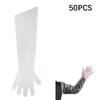 50Pcs Plastic Disposable Vet Glove Clear Farm Glove Non-toxic Cattle Sheep Glove  Midwifery