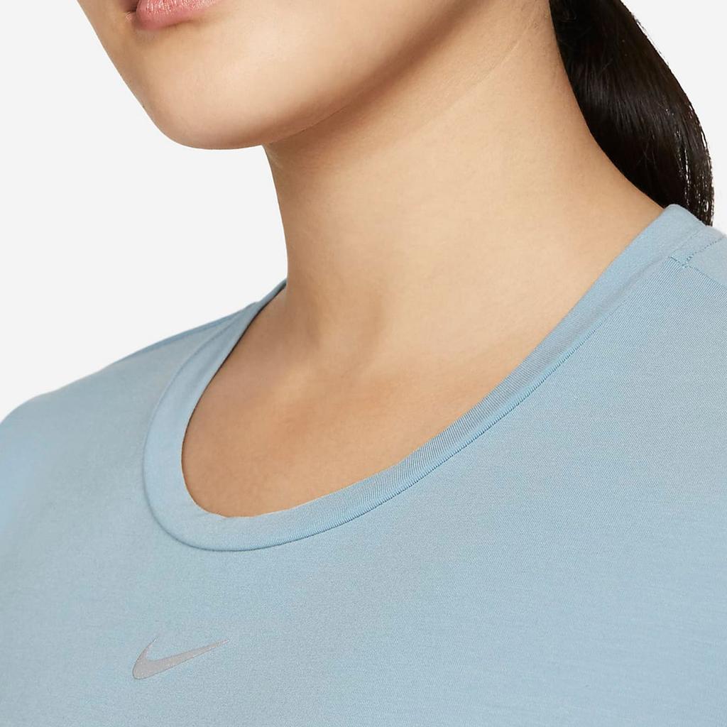 Nike Dri-FIT One Luxe Solid Color Round Neck Sun Protection Quick-Dry Short Sleeve T-Shirt Women T-Shirts Blue DD0619-494